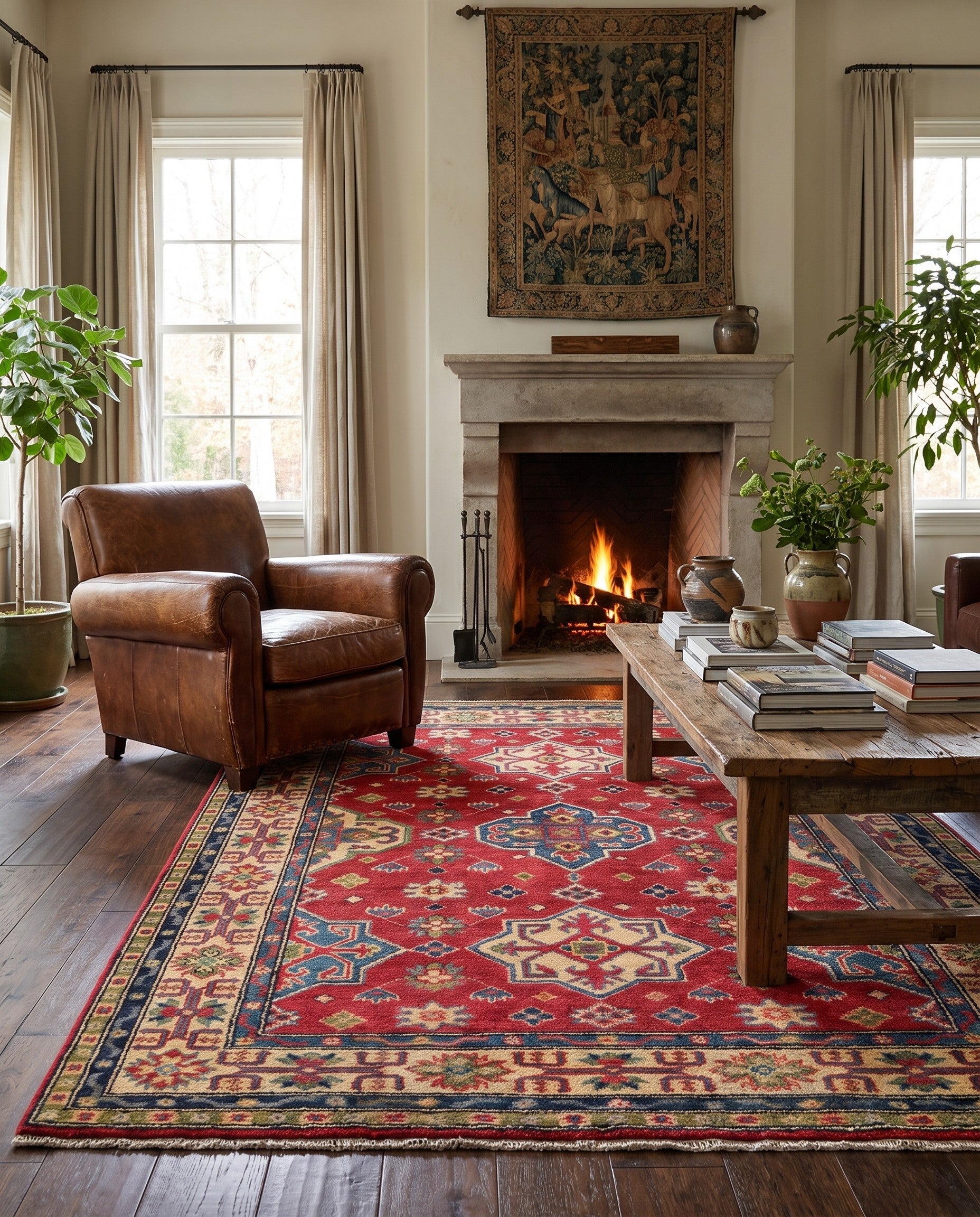 4' 2 x 6' 2 Hand Knotted Kazak Rug
