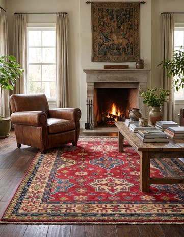 4' 2 x 6' 2 Hand Knotted Kazak Rug