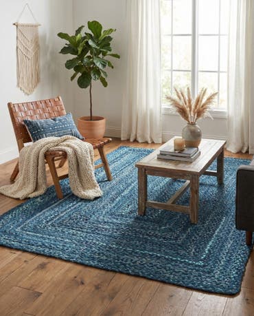  5' 1 x 8'  Hand Braided Chindi Rug