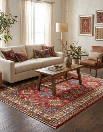 4' 10 x 6' 8 Hand Knotted Kazak Oriental Rug
