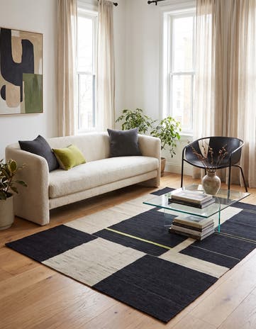 4' x 5' 10 Hand Woven Kilim Modern Wool Rug