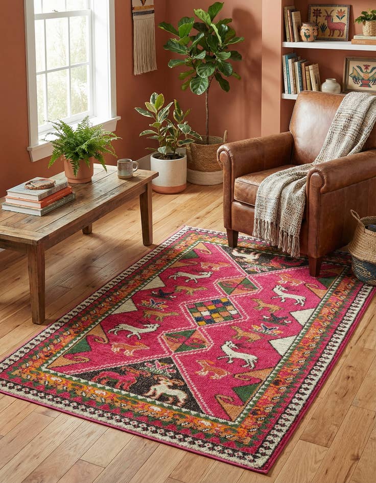 Detail image of 4' x 6'  Washable Santa Fe Rug