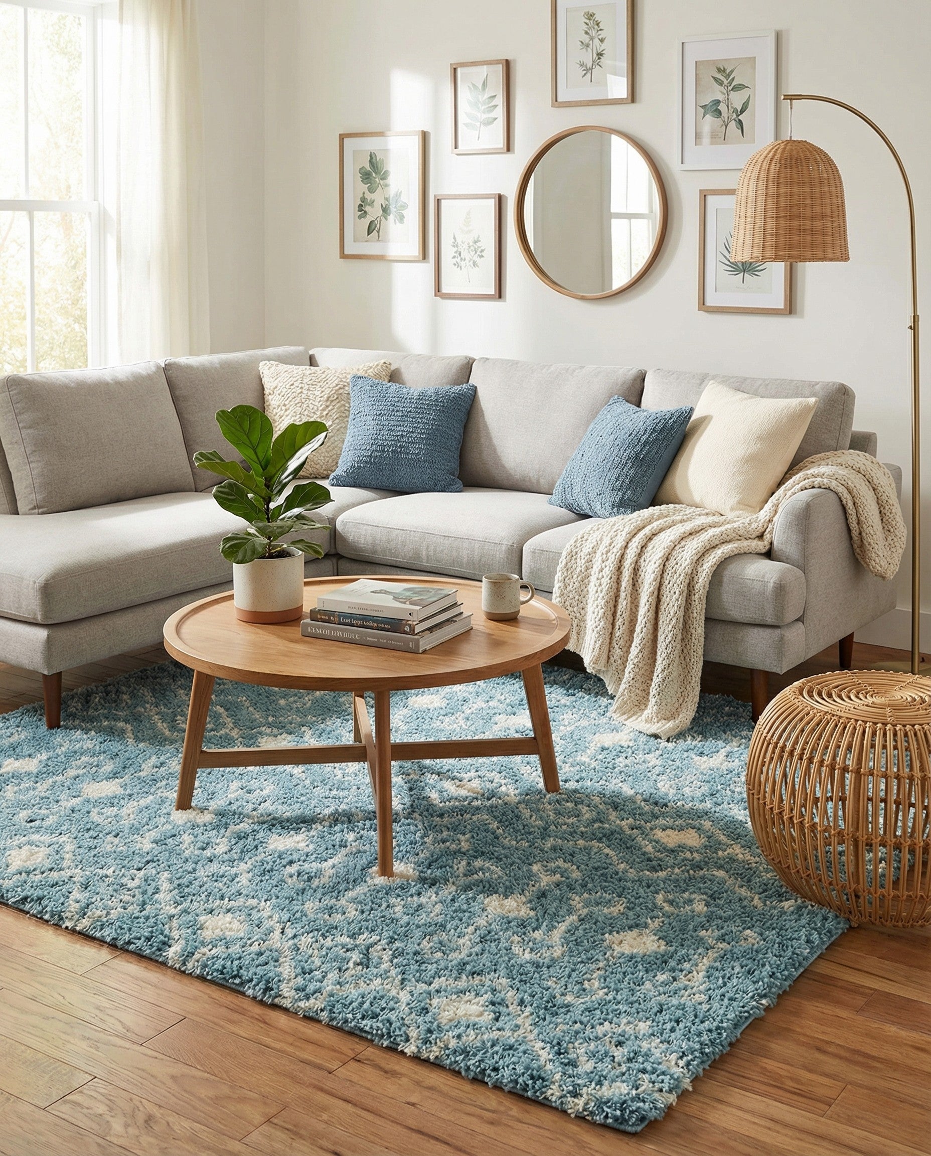 6' x 6' Moroccan Trellis Shag Square Rug