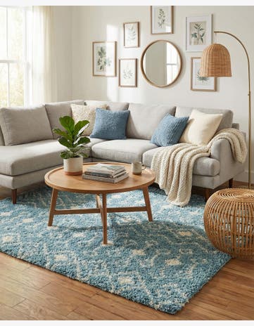 6' x 6' Moroccan Trellis Shag Square Rug