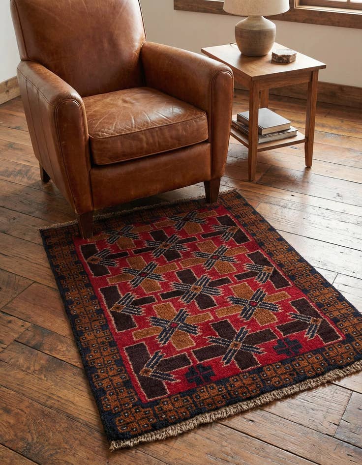 Detail image of 2' 10 x 4' 9 Hand Knotted Balouch Wool Rug