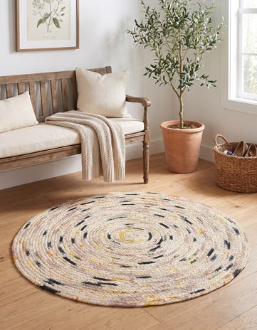 3' x 3' Handmade Braided Jute Round Rug