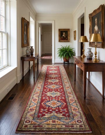 2' 10 x 13' 5 Hand Knotted Kazak Runner Rug