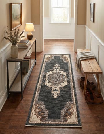 Blue Grand Tradition Runner Rug
