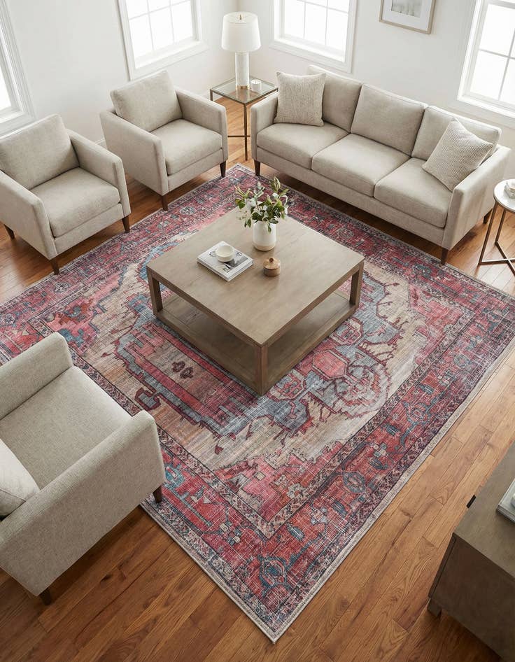 Detail image of 7' 3 x 7' 3 Washable Maahru Square Rug