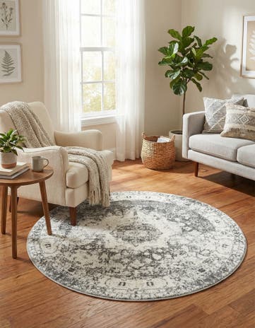 Gray Veneto Round Rug