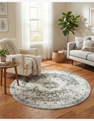 Gray Venice Round Rug