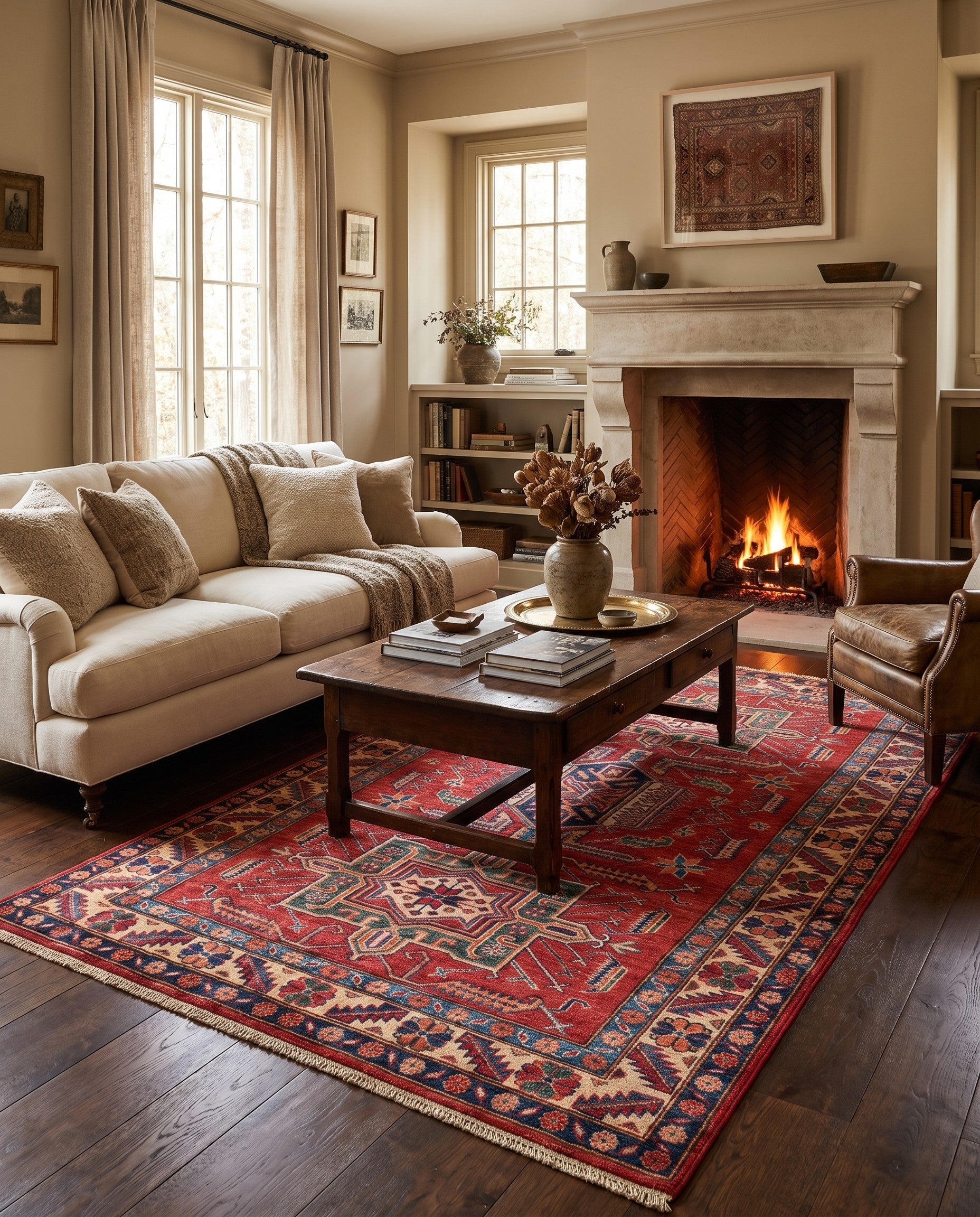 3' 11 x 6' 8 Hand Knotted Kazak Rug
