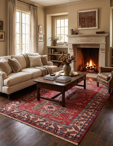 3' 11 x 6' 8 Hand Knotted Kazak Rug