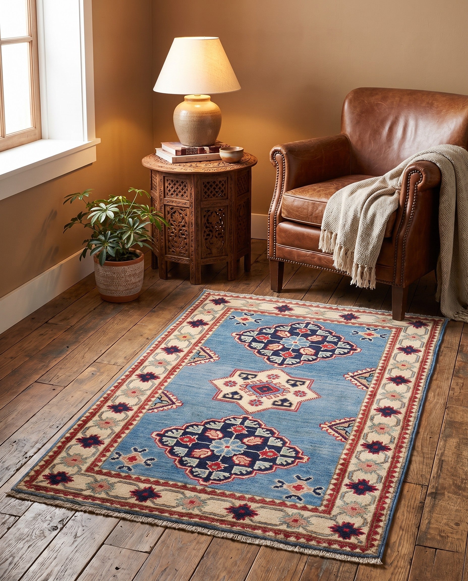 2' 7 x 4' 1 Hand Knotted Kazak Rug