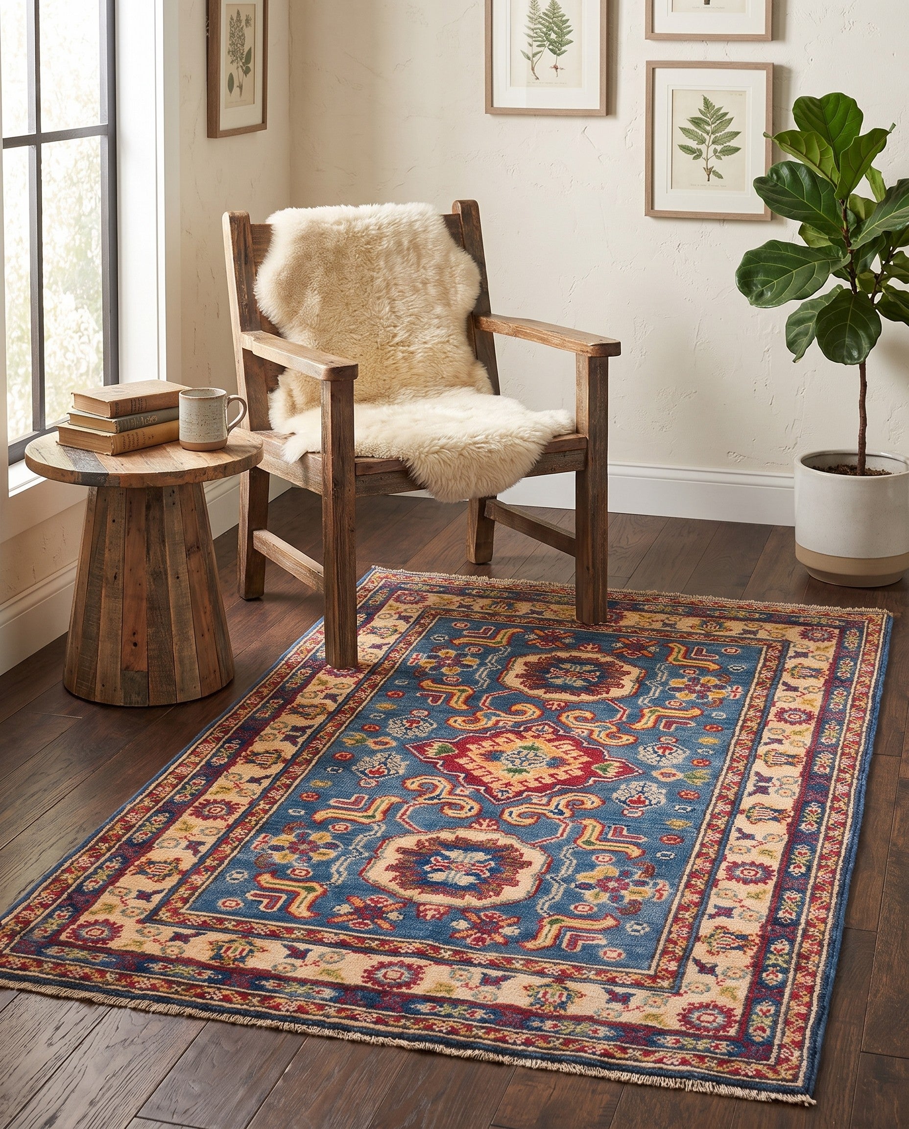 2' 7 x 4' 1 Hand Knotted Kazak Rug