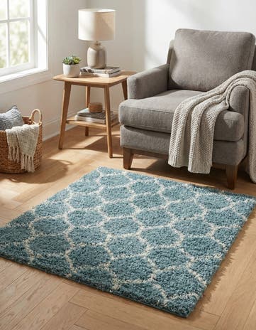 3' 3 x 3' 3 Lattice Shag Square Rug