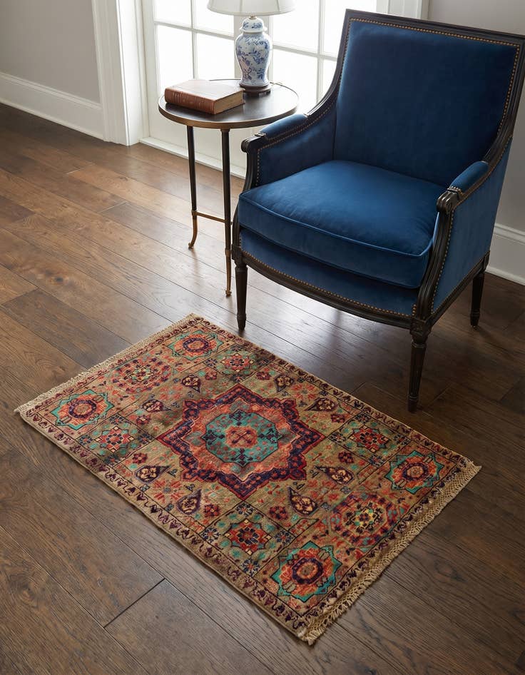 Detail image of 2' x 3' 1 Hand Knotted Mamluk Ziegler Rug