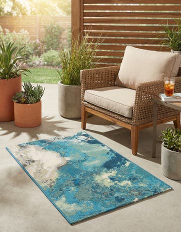 2' x 3' 1 Easy-Clean Modern Indoor / Outdoor Rug