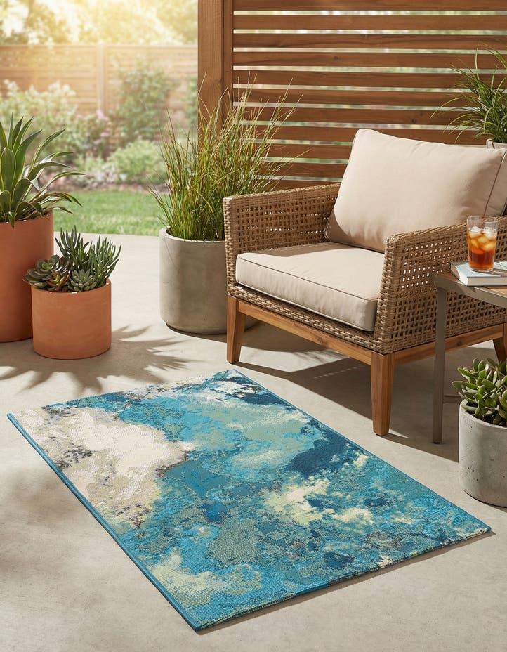 2' x 3' 1 Easy-Clean Modern Indoor / Outdoor...