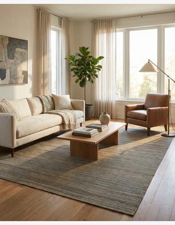 6' 9 x 9' 5 Hand Woven Kilim Modern Wool Rug