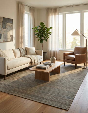 6' 9 x 9' 5 Hand Woven Kilim Modern Wool Rug