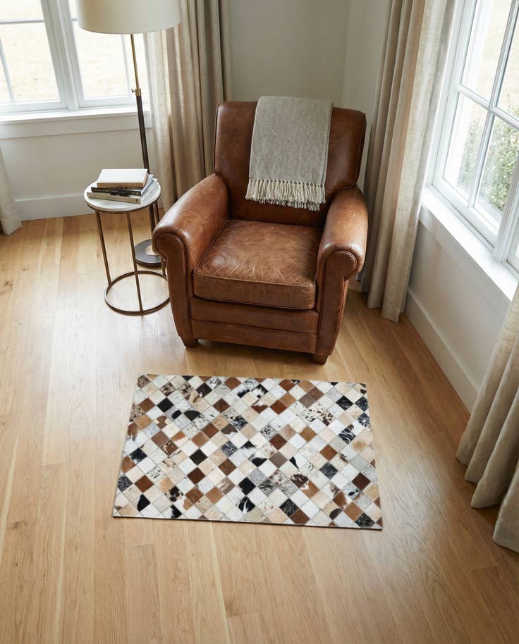 Detail image of 2' x 3' Cowhide Leather Rug