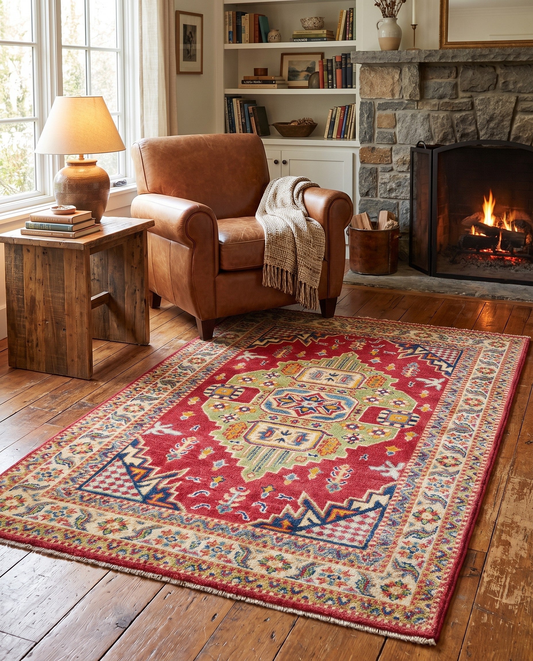 3' 3 x 4' 11 Hand Knotted Kazak Rug