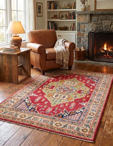 3' 3 x 4' 11 Hand Knotted Kazak Rug