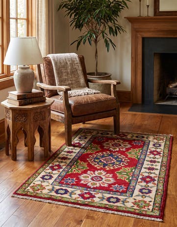 1' 11 x 2' 11 Hand Knotted Kazak Rug