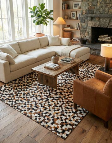 5' 5 x 7' 8 Cowhide Stocks Rug