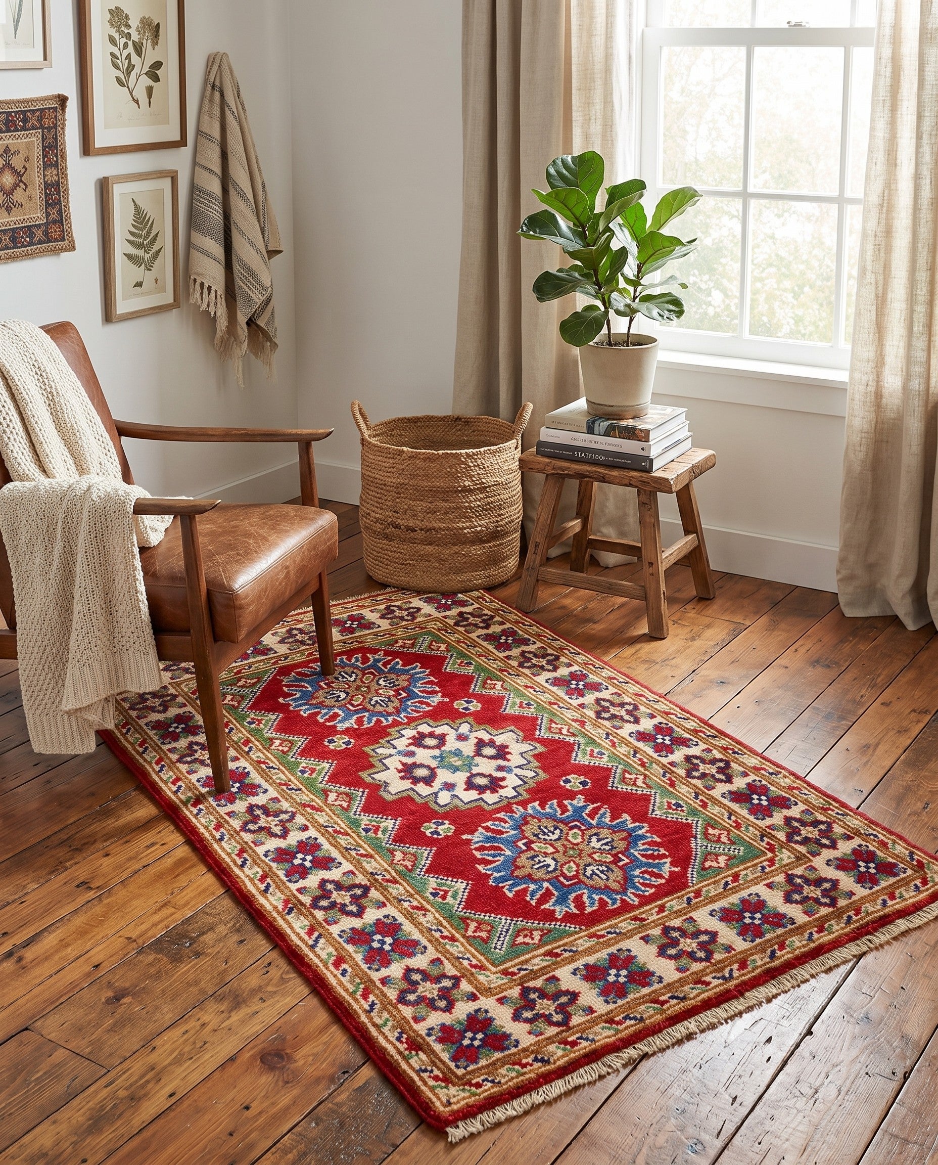 2' x 3' 2 Hand Knotted Kazak Rug