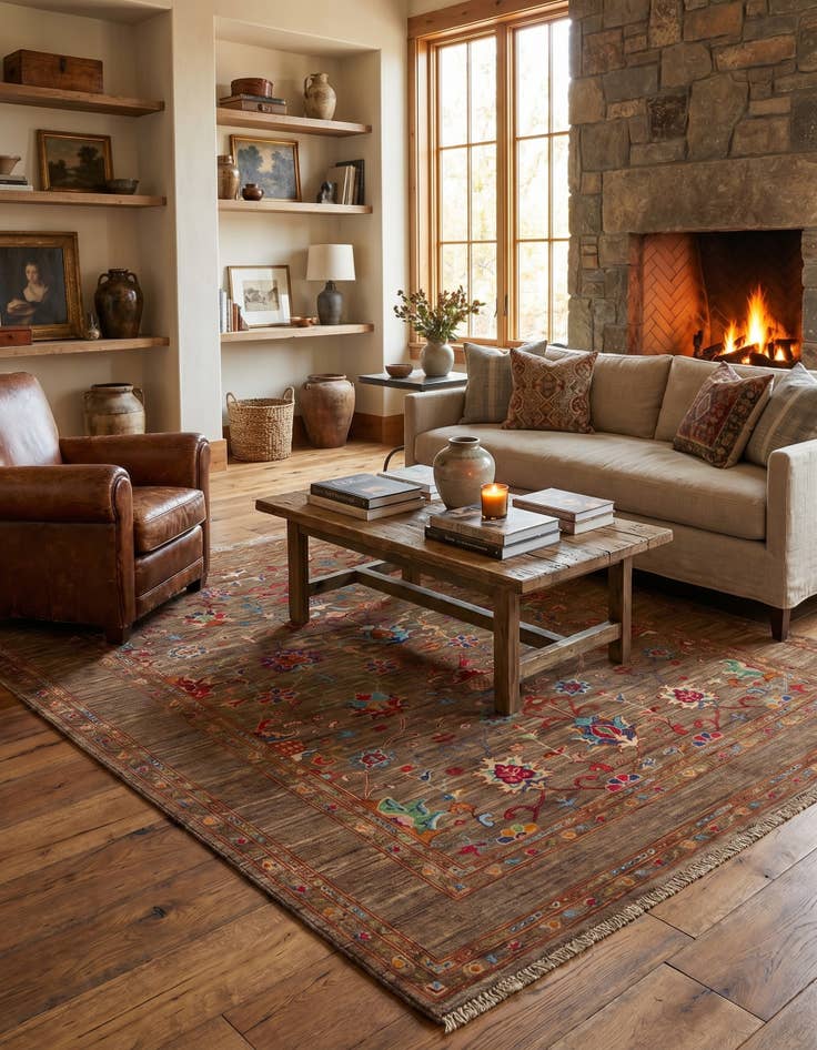 Detail image of 5' 1 x 6' 8 Hand Knotted Ariana Ziegler Rug