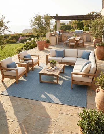9' x 12' Easy-Clean Checkered Indoor / Outdoor Rug