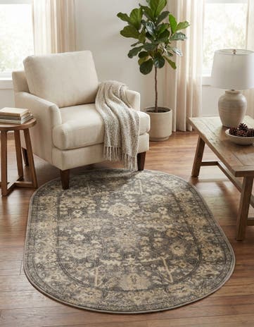 Gray Oregon Oval Rug