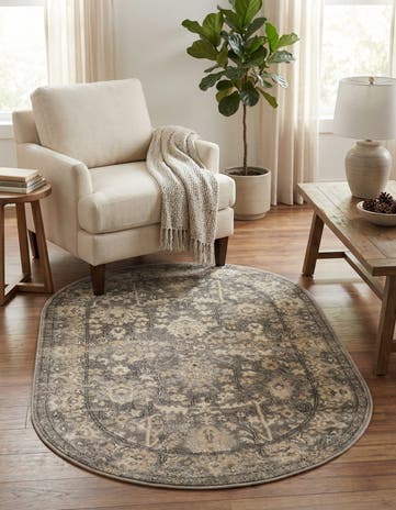 Gray Oregon Oval Rug