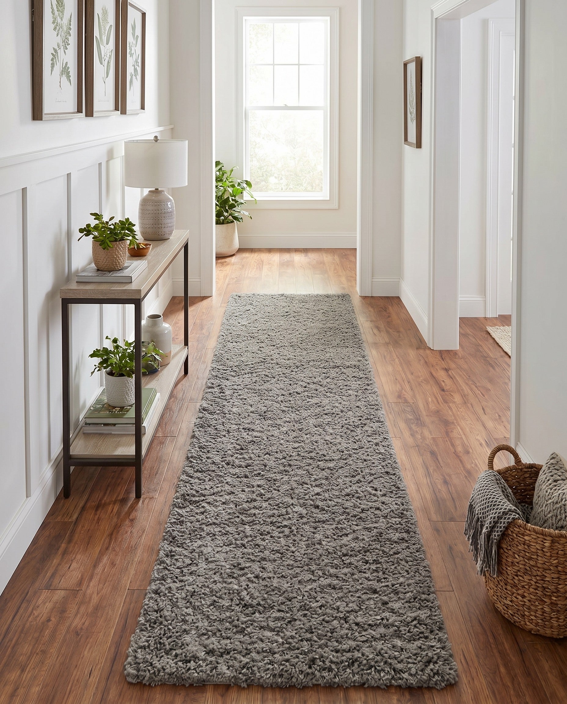 2' 7 x 14' Solid Shag Runner Rug