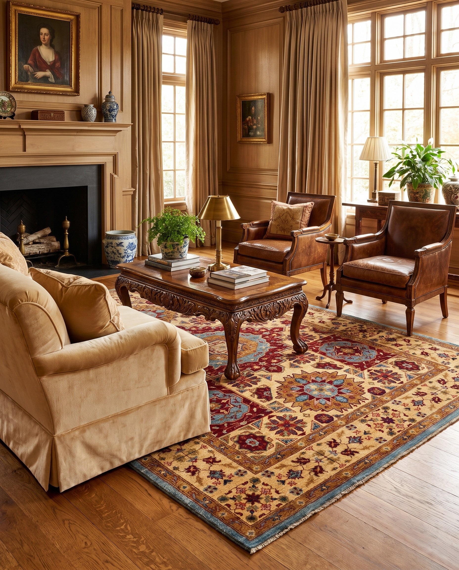 5' x 6' 8 Hand Knotted Mamluk Ziegler Rug