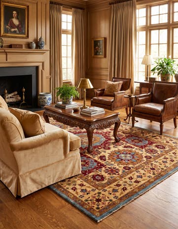 5' x 6' 8 Hand Knotted Mamluk Ziegler Rug