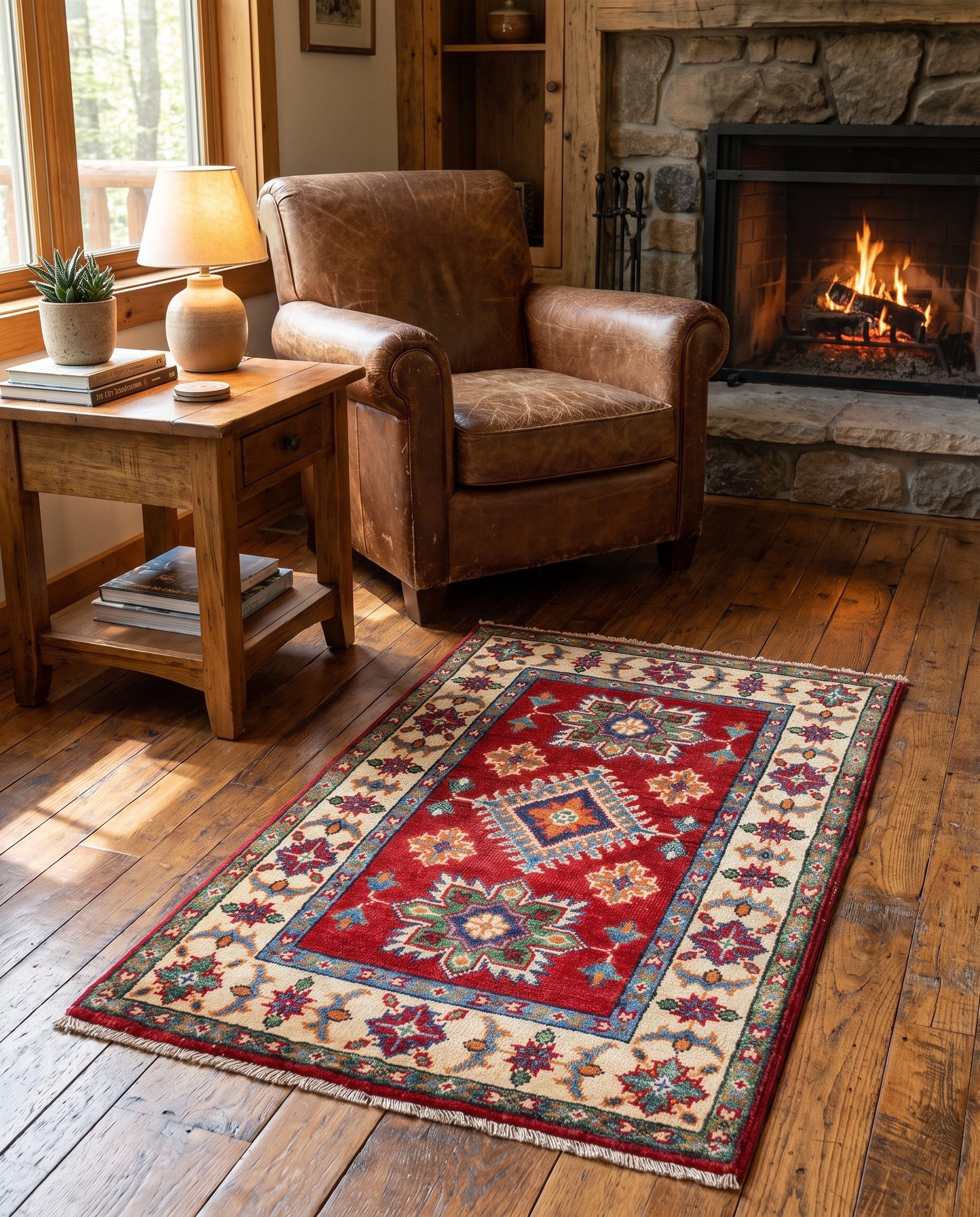 2' x 3' 2 Hand Knotted Kazak Rug