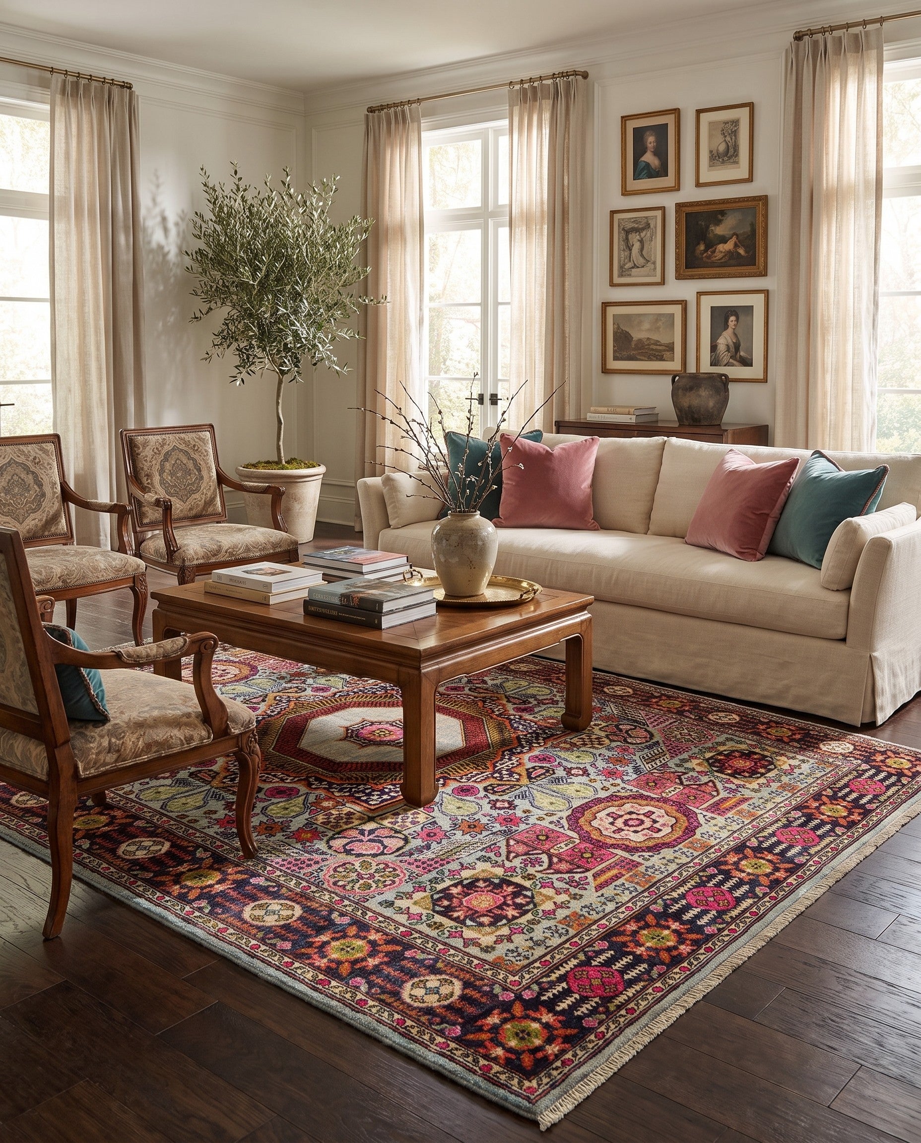 5' 8 x 7' 10 Hand Knotted Mamluk Ziegler Rug