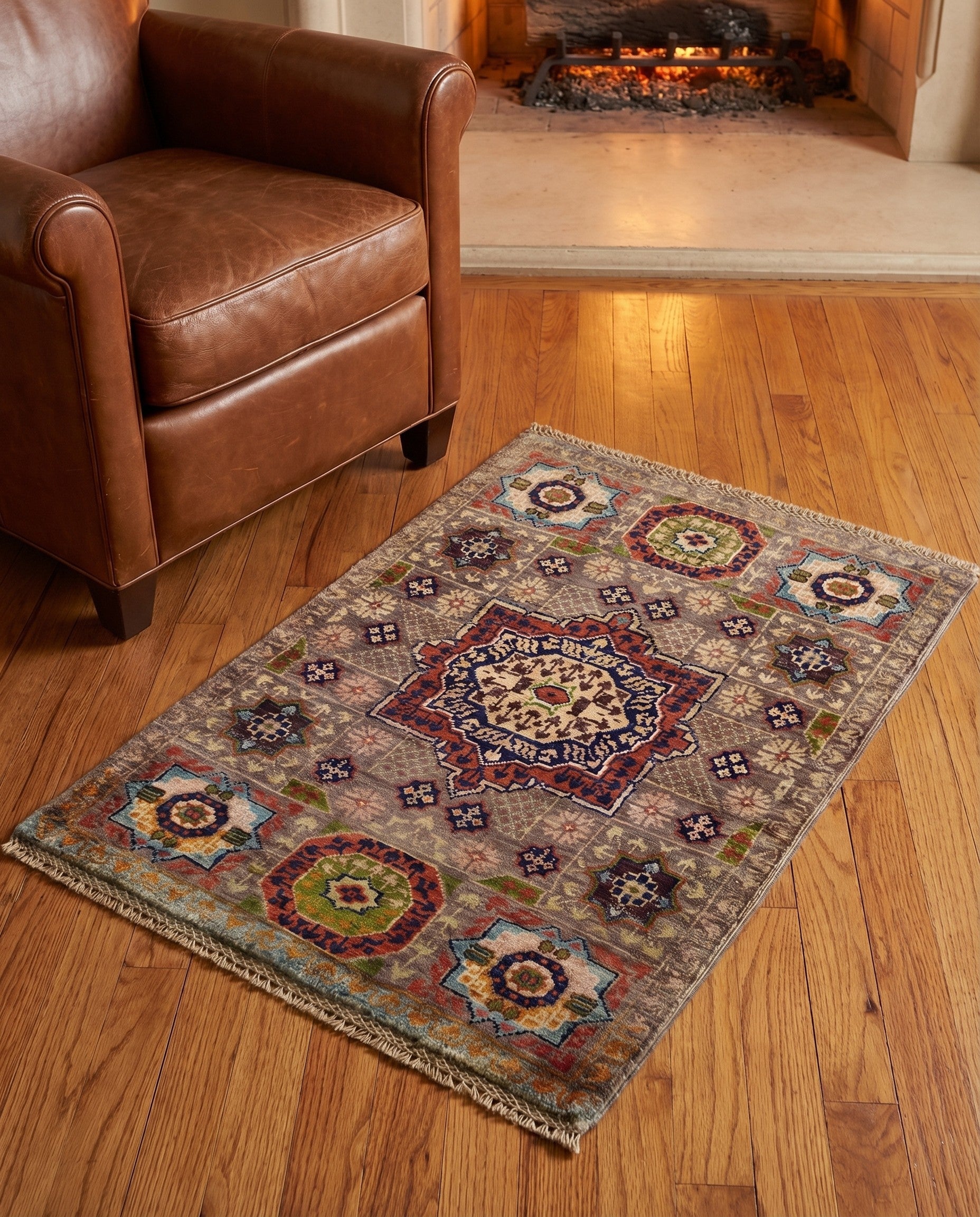 2' 1 x 3' 2 Hand Knotted Mamluk Ziegler Rug