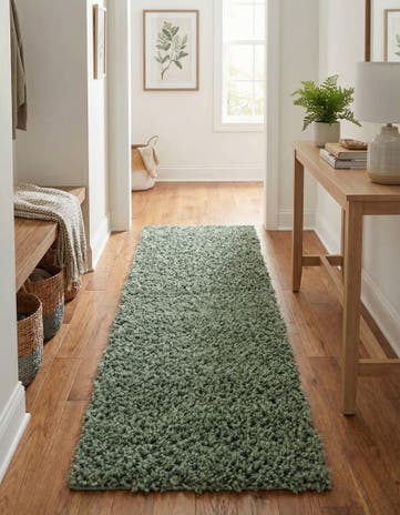 Sage Zermatt Shag Runner Rug
