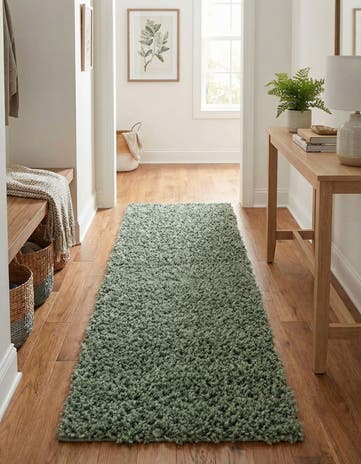 Sage Zermatt Shag Runner Rug