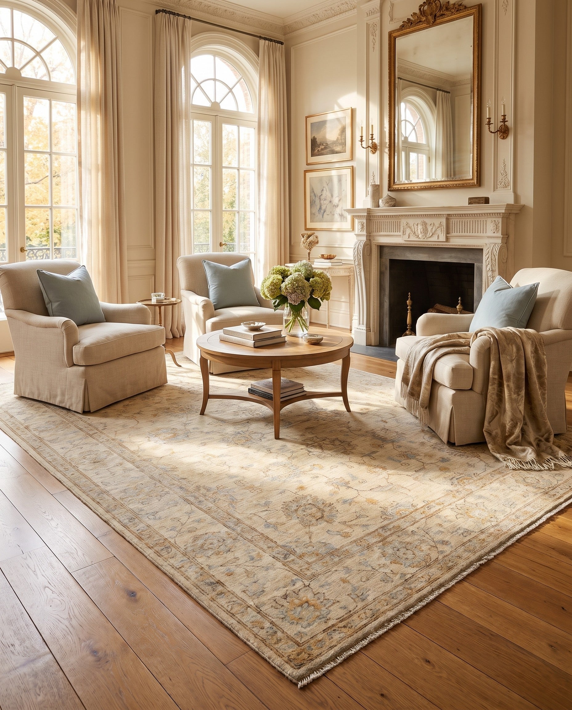 6' 1 x 8' 11 Hand Knotted Ziegler Rug