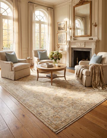 6' 1 x 8' 11 Hand Knotted Ziegler Rug