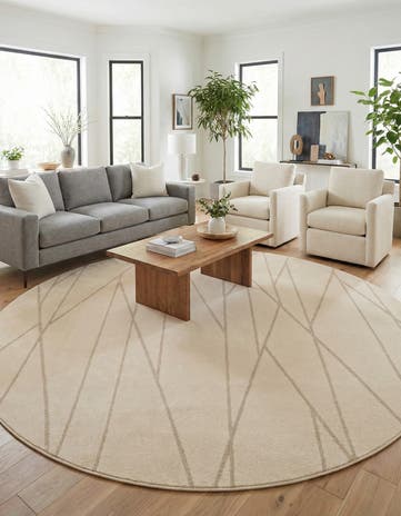 Ivory Contour Round Rug