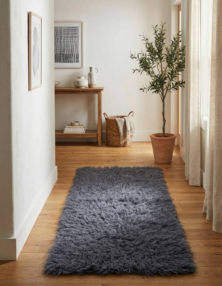 Detail image of 2' 3 x 4' 5 Hand Knotted Moroccan Wool Runner Rug