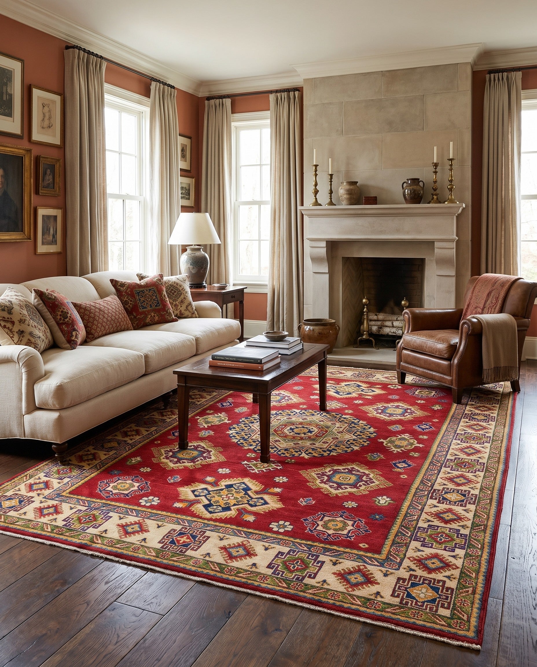 6' 2 x 8' 10 Hand Knotted Kazak Rug