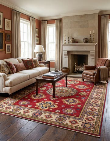 6' 2 x 8' 10 Hand Knotted Kazak Rug
