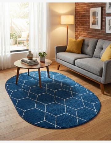 3' x 5' 3 Trellis Frieze Oval Rug